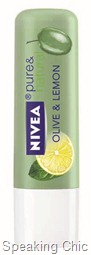 Nivea pure & natural lip care Olive_Lemon